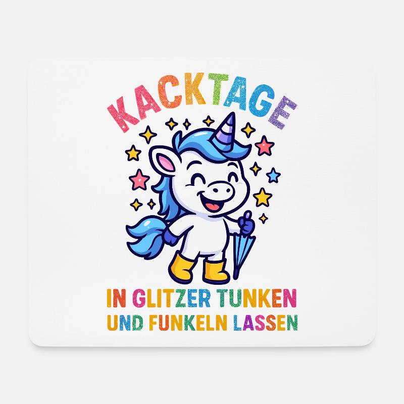 Lustiges Einhorn - Mousepad (Querformat) - Weiß