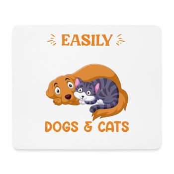 Dogs & Cats – Kuschelfreunde fürs Herz - Mousepad (Querformat) - Weiß - Vorne