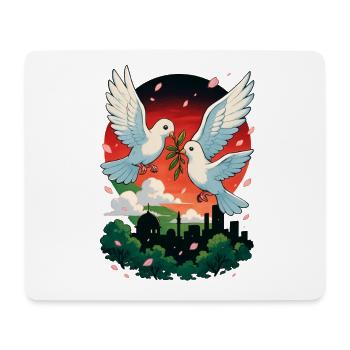 Taube des Friedens und der Farben Palästinas - Mousepad (Querformat) - Weiß - Vorne
