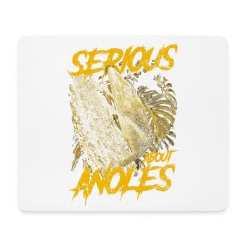 Ernsthaft über den kubanischen Ritter Anolis Reptilienhalter - Mousepad (Querformat) - Weiß - Vorne