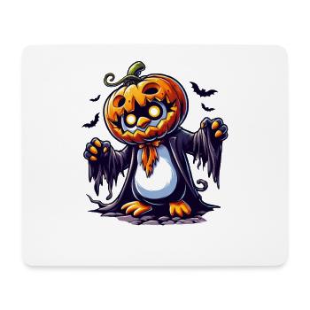 Mignon Halloween Pingouin Citrouille Chauve-souris fantaisiste - Tapis de souris (format paysage) - blanc - Devant