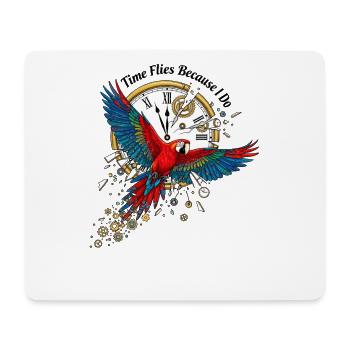 Perroquet du temps dans le style steampunk - Tapis de souris (format paysage) - blanc - Devant