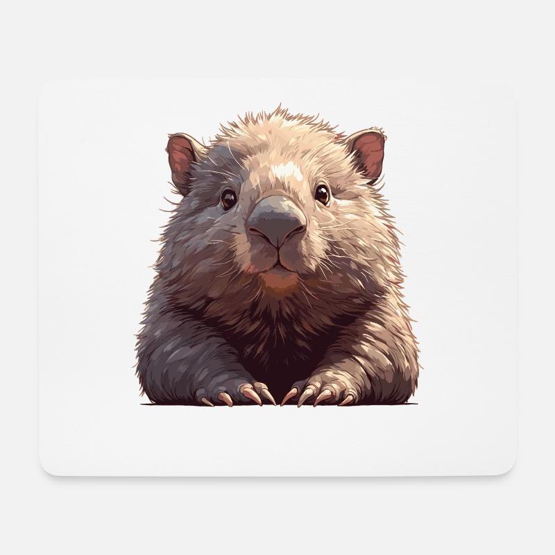 Wombats Wombat - Mousepad (Querformat) - Weiß