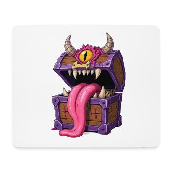 Imiter le coffre de monstre avec langue et œil – Dessin animé - Tapis de souris (format paysage) - blanc - Devant