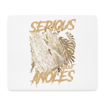 Ernsthaft über den kubanischen Ritter Anolis Reptilienhalter - Mousepad (Querformat) - Weiß - Vorne