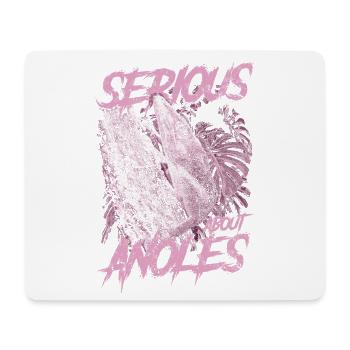 Ernsthaft über den kubanischen Ritter Anolis Reptilienhalter - Mousepad (Querformat) - Weiß - Vorne