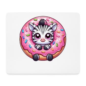 Funny Zebra Donut Candy Dessert Comic - Mouse Pad (horizontal) - white - Front