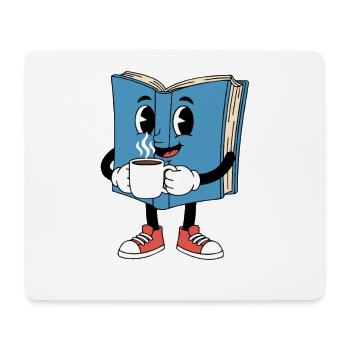 Cartoon Book Coffee Books Reading - Mouse Pad (horizontal) - white - Front