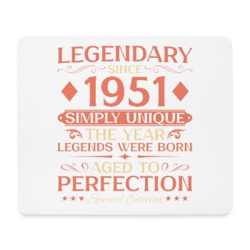1951 Vintage Born Vintage - 75ème anniversaire - Tapis de souris (format paysage) - blanc - Devant