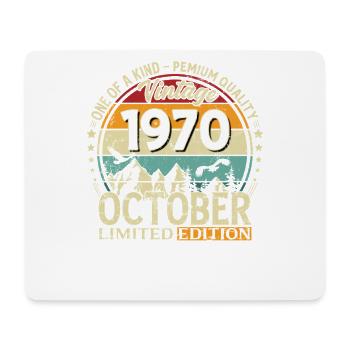 55ème Anniversaire Vintage Octobre Millésime 1970 - Tapis de souris (format paysage) - blanc - Devant
