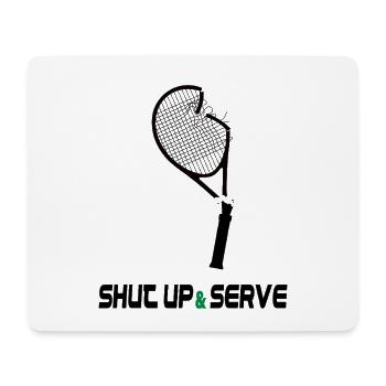 Tais-toi et sers – Design de tennis amusant - Tapis de souris (format paysage) - blanc - Devant