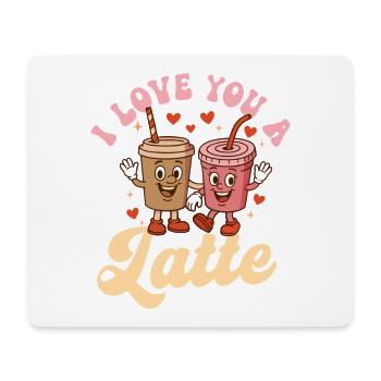 Je t’aime un café au lait mignon Jeu de mots - Tapis de souris (format paysage) - blanc - Devant