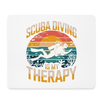  Scuba Diving Is My Therapy Retro Tauchen Ozean - Mousepad (Querformat) - Weiß - Vorne