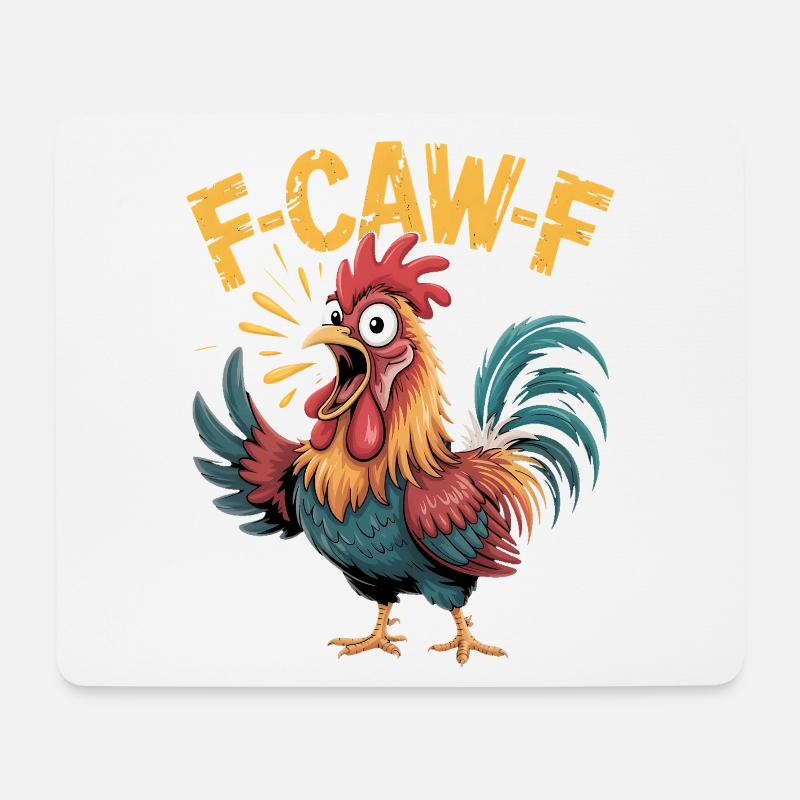 Lebendiges Hahn-FCAWF-Maskottchen - Mousepad (Querformat) - Weiß