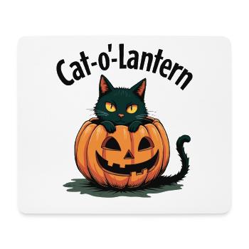 Cat-o'-Lantern Halloween Cat in Pumpkin - Mouse Pad (horizontal) - white - Front