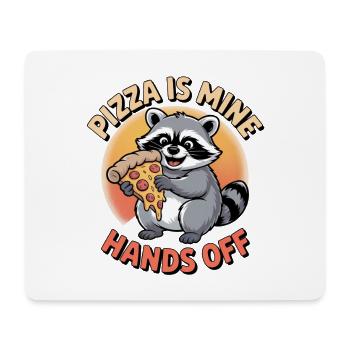 Humour du raton laveur – La pizza n’est que pour moi - Tapis de souris (format paysage) - blanc - Devant