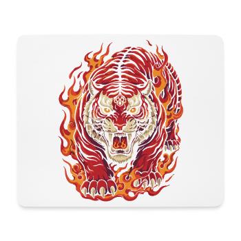 Fire Tiger Spirit Design - Tapis de souris (format paysage) - blanc - Devant