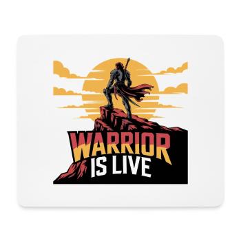 Warrior On Cliff Sunset - Mouse Pad (horizontal) - white - Front