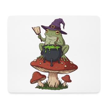 Froschhexe Kessel über Pilzring - Mousepad (Querformat) - Weiß - Vorne
