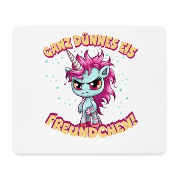 Angry unicorn with pink mane - Mouse Pad (horizontal) - white - Front