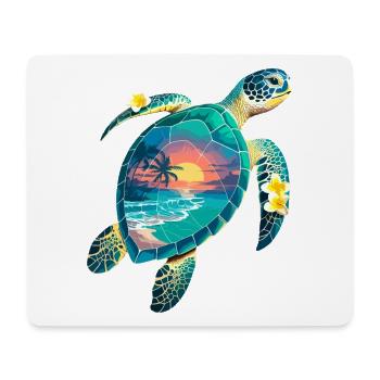 Turtle Waves Surf Turtle Surfer Turtles - Mouse Pad (horizontal) - white - Front