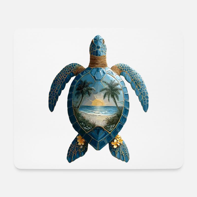 Schildkröte Wellen Surf Turtle Surfer Schildkröten - Mousepad (Querformat) - Weiß
