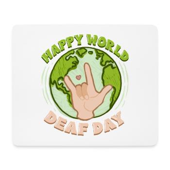 Interprète en langue des signes ASL Journée mondiale des sourds - Tapis de souris (format paysage) - blanc - Devant