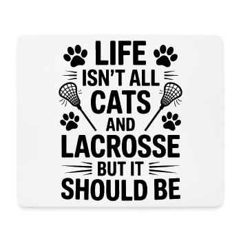 Lacrosse Saying Cats Funny Lacrosse Gift - Mouse Pad (horizontal) - white - Front