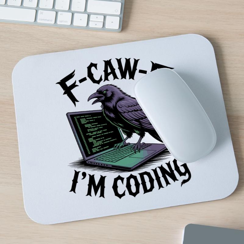 RabenCoder: Code Raven am Laptop Mousepad (Querformat)