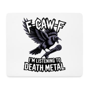 Corbeau avec micro – Death Metal - Tapis de souris (format paysage) - blanc - Devant