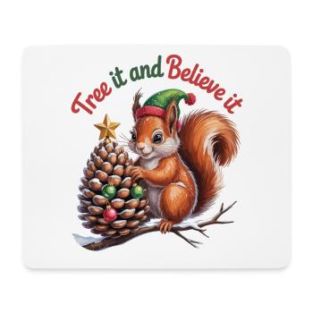 Chemise d’écureuil de Noël pour les amoureux des animaux - Tapis de souris (format paysage) - blanc - Devant