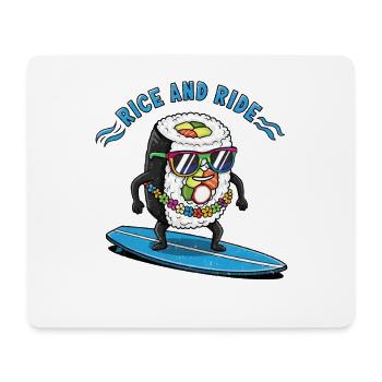 Reis Surf Sushi Design Rice and Ride - Mouse Pad (horizontal) - white - Front