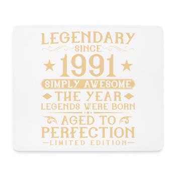 35ème Anniversaire Vintage Vintage 1991 Cadeau - Tapis de souris (format paysage) - blanc - Devant