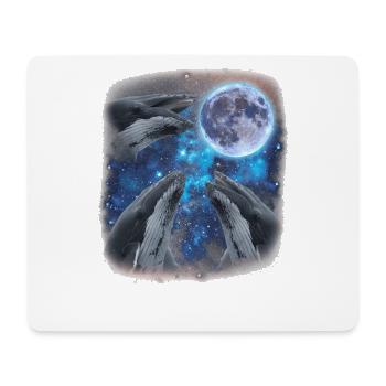 Three humpback whales howl at the moon. Strange meme - Mouse Pad (horizontal) - white - Front