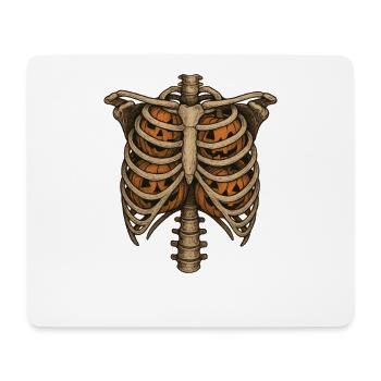 Brustkorb Kürbis Halloween Hemd | Gruseliges Skelett - Mousepad (Querformat) - Weiß - Vorne