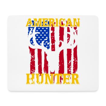 Proud American Skull Hunter Flag Humor - Mouse Pad (horizontal) - white - Front