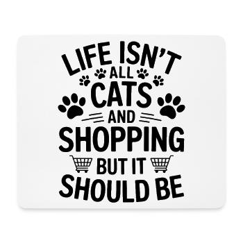 Einkaufen Spruch Katzen Lustiges Shopping Geschenk - Mousepad (Querformat) - Weiß - Vorne