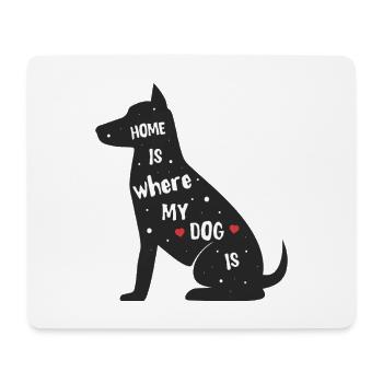 La maison est là où se trouve mon chien – design à pois - Tapis de souris (format paysage) - blanc - Devant