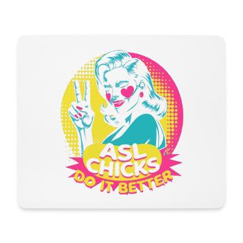 Interprète en langue des signes ASL Poussins ASL - Tapis de souris (format paysage) - blanc - Devant