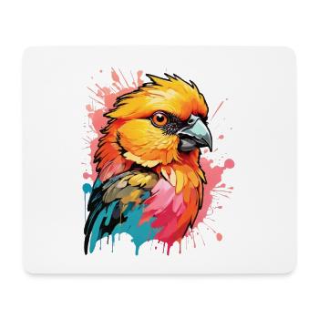 Feuriger Papagei Farbenkunst - Mousepad (Querformat) - Weiß - Vorne