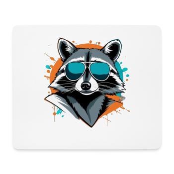 Raccoon with sunglasses street style - Mouse Pad (horizontal) - white - Front