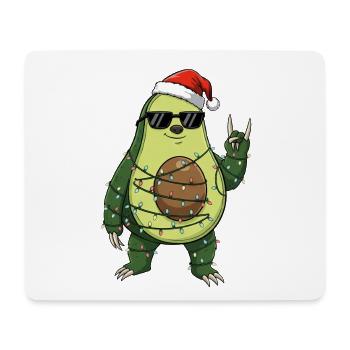 Süß Avocado mit Weihnachtsmann Lichterkette  - Mousepad (Querformat) - Weiß - Vorne
