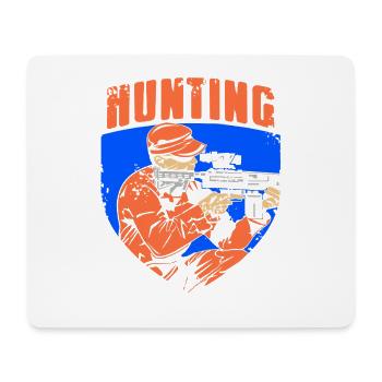 Hunter Aiming Badge Tactical Shooting Style - Mouse Pad (horizontal) - white - Front