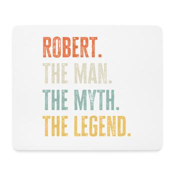 Robert Man Myth Legend Retro Design Geschenk Name - Mousepad (Querformat) - Weiß - Vorne