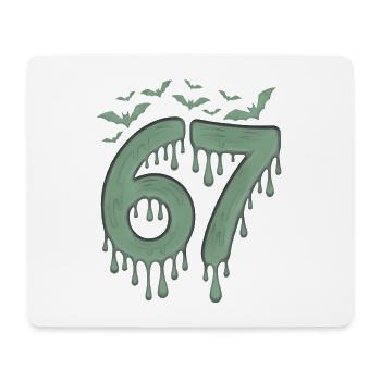 Bave verte : 67 avec les chauves-souris - Tapis de souris (format paysage) - blanc - Devant