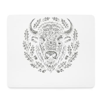 Bison d’Europe avec couronne de chêne Art - Tapis de souris (format paysage) - blanc - Devant