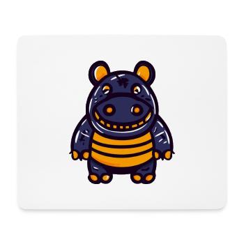 Nilpferd Halloween Zombie - Mousepad (Querformat) - Weiß - Vorne