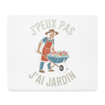 J’peux Pas J’ai Jardin Cadeau Humoristique Jardin - Tapis de souris (format paysage) - blanc - Devant