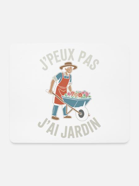 Ich kann nicht Ich habe Garten Humorvolles Gartengeschenk - Mousepad (Querformat) - Weiß