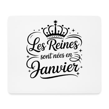 Les Reines sont nées en janvier Anniversaire - Tapis de souris (format paysage) - blanc - Devant